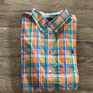 Polo Ralph Lauren boys plaided long sleeves button shirt  size L ( 14-16 ) NWT